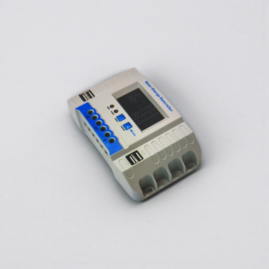 白色太阳能充电控制器 光伏系统专用 智能恒压稳流 12V24V双电压