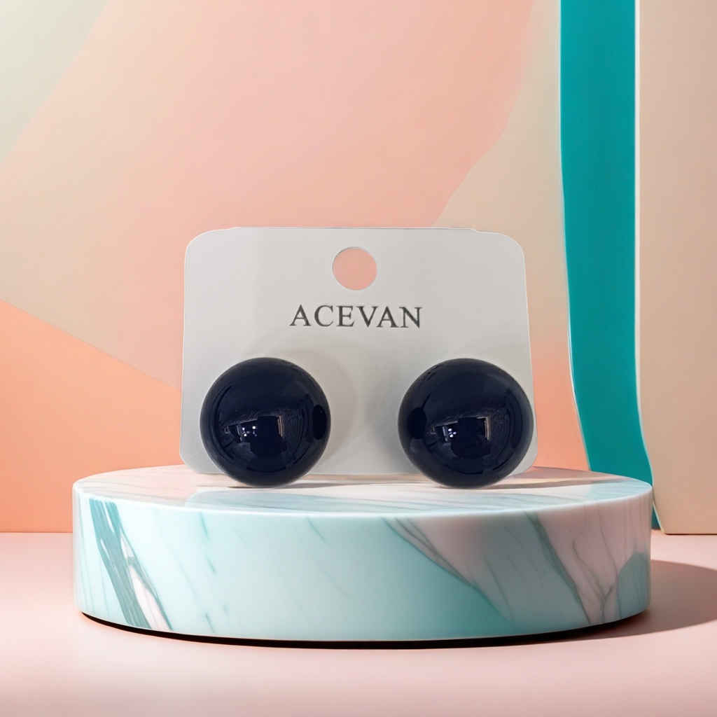 The ACEVAN dark blue round stud earrings are super good-looking and bestsellers