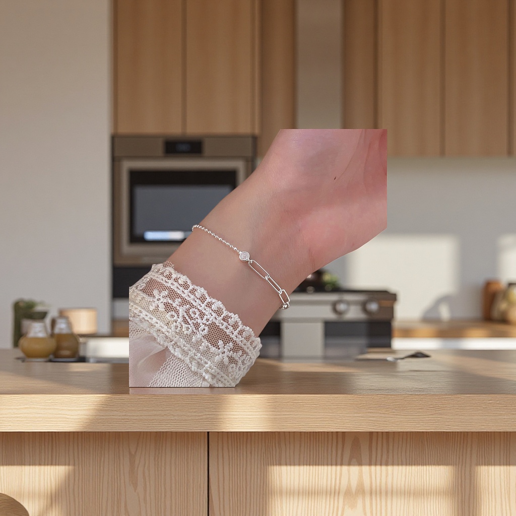 سوار السلسلة الفضية بسيطة تقريباً Specification image