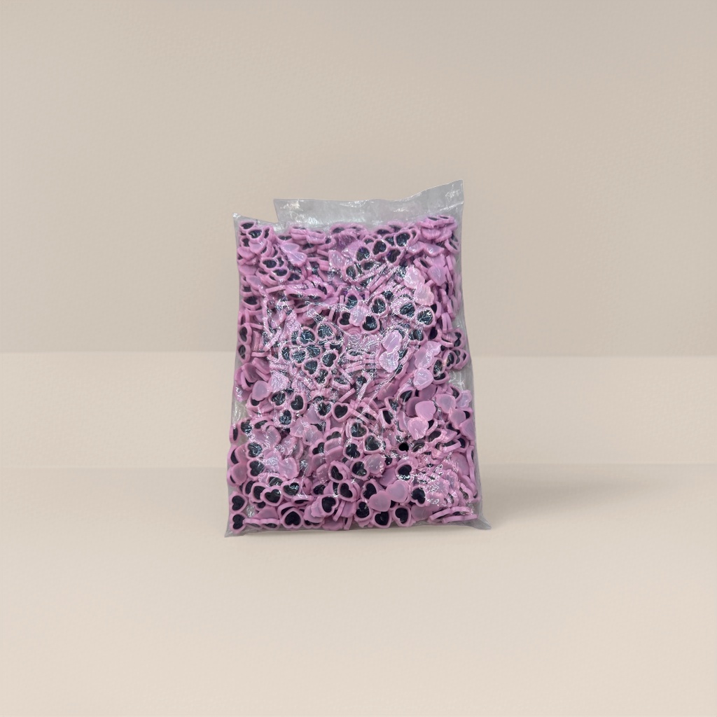 粉色心形装饰片 手工DIY烘焙蛋糕糖果包装pvc软胶产品图