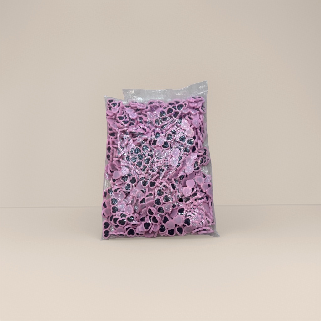 粉色心形装饰片 手工DIY烘焙蛋糕糖果包装pvc软胶