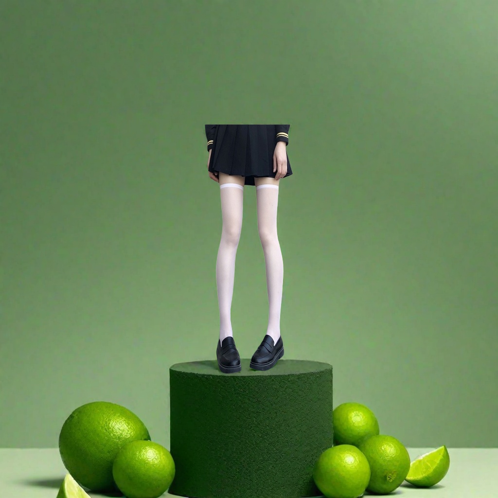 White knee-high socks for slimming, form-fitting, and leg warmth, autumn and winter styles