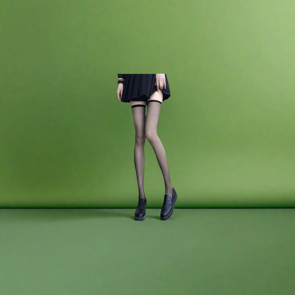 Black knee-high socks are slimming, form-fitting, and keep the legs warm. Long stockings for autumn and winter details Picture