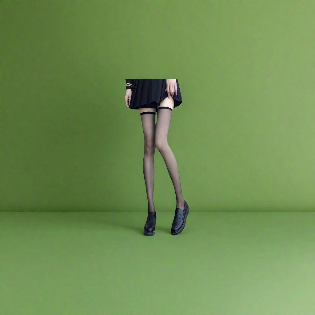 Black knee-high socks are slimming, form-fitting, and keep the legs warm. Long stockings for autumn and winter Specification image