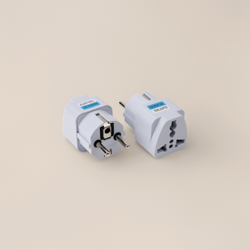 White adapter plug for travel, universal socket adapter for multiple countries, wide voltage design, safe and anti-electric shock