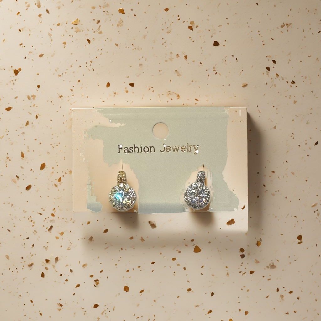 Fashionable and versatile women's earrings with gold and silver diamond-encrusted stud earrings Fashionable and versatile women's earrings with gold and silver diamond-encrusted stud earrings