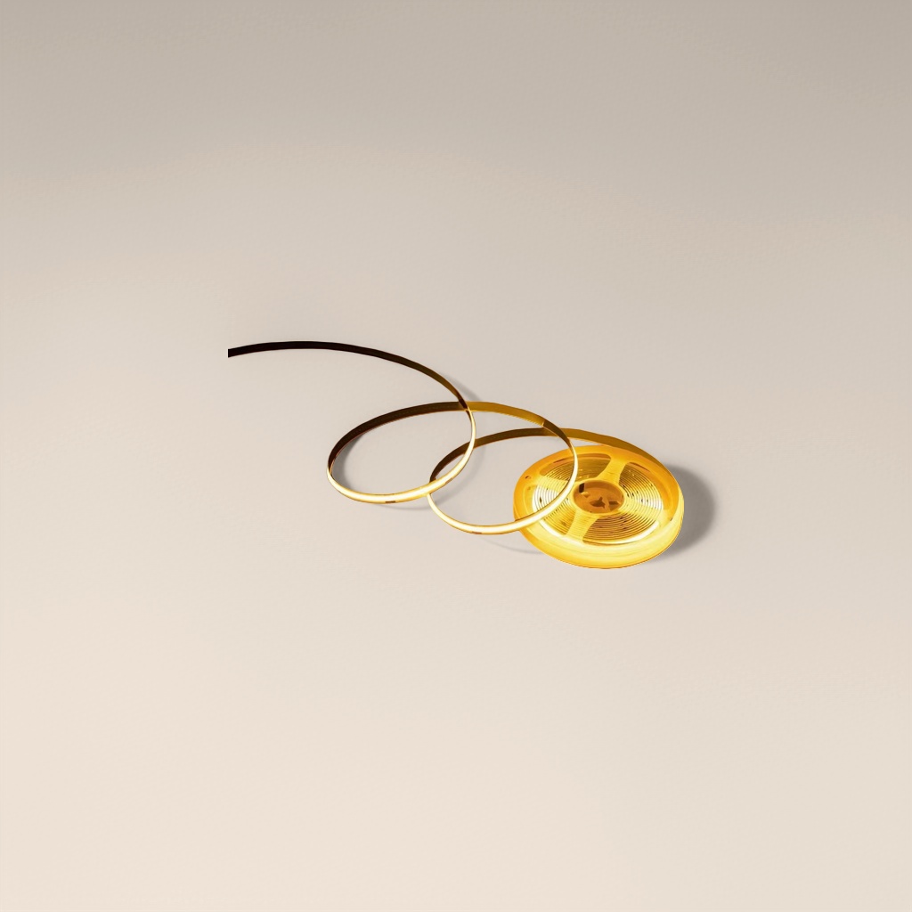 Warm yellow LED light strips with soft light can be cut and are waterproof for indoor decorative lighting up to 3 meters