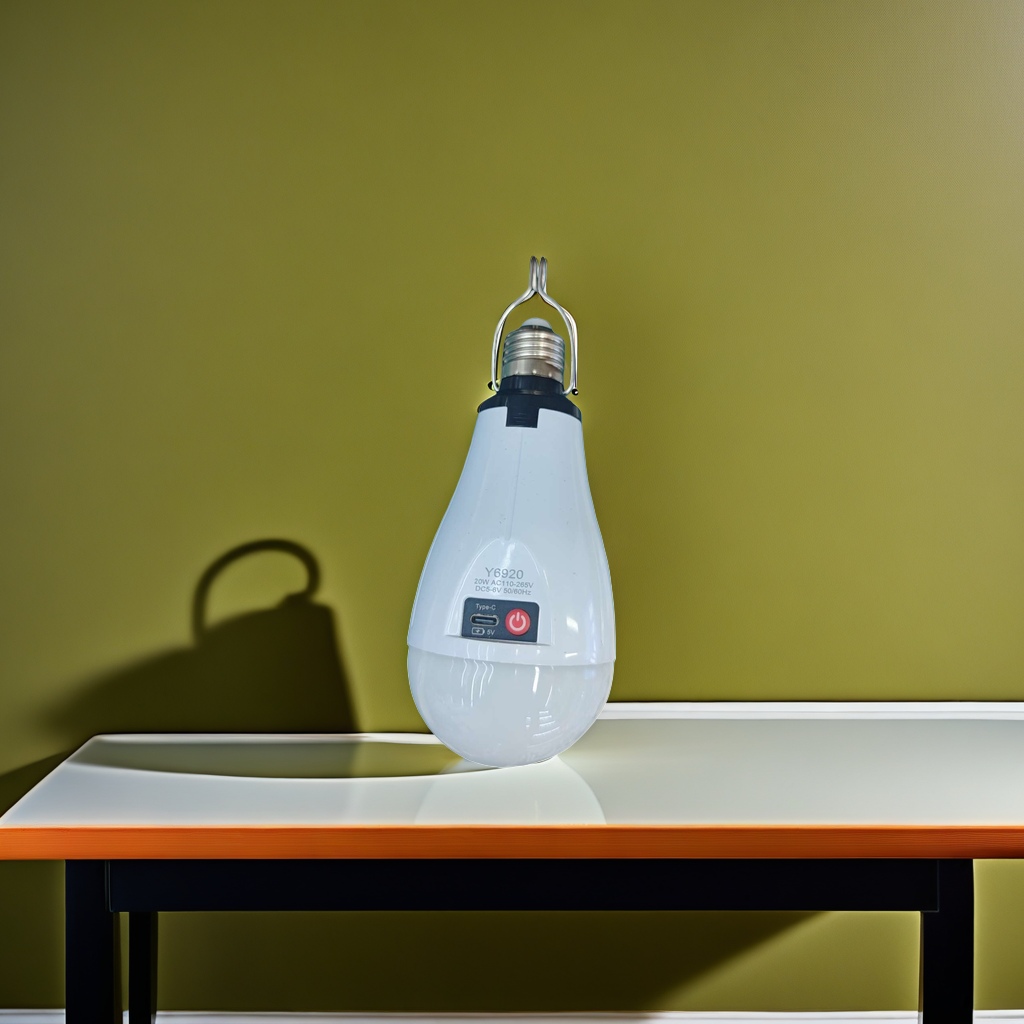 White rechargeable bulb LED dimmable portable outdoor household lighting lamp details Picture