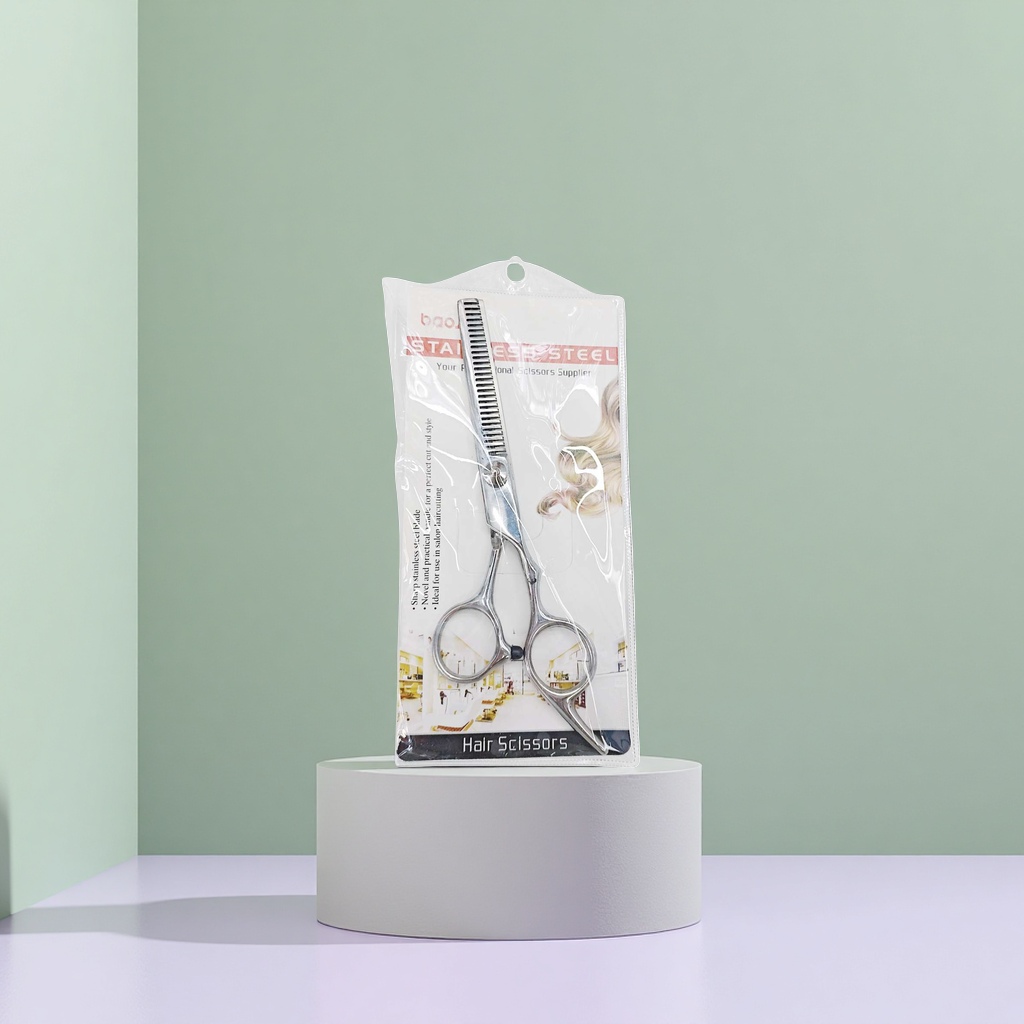 Silver professional hairdressing scissors made of 304 stainless steel, sharp and durable hair care tools Application Scenario