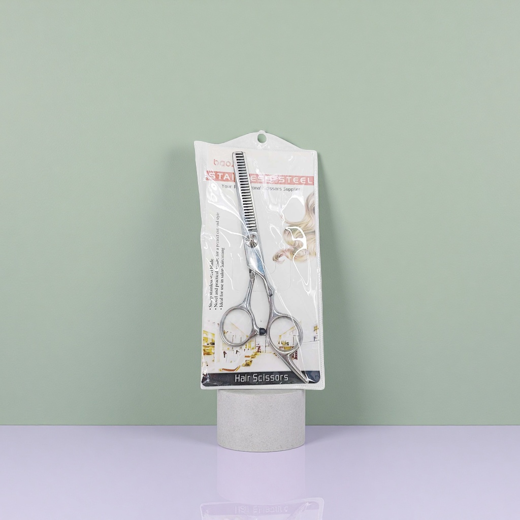 Silver professional hairdressing scissors made of 304 stainless steel, sharp and durable hair care tools Specification image
