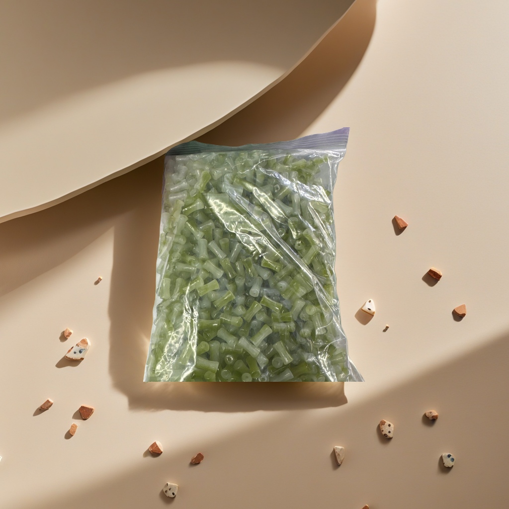 绿色玉质珠子天然玉石手链配饰圆润光泽精致简约
