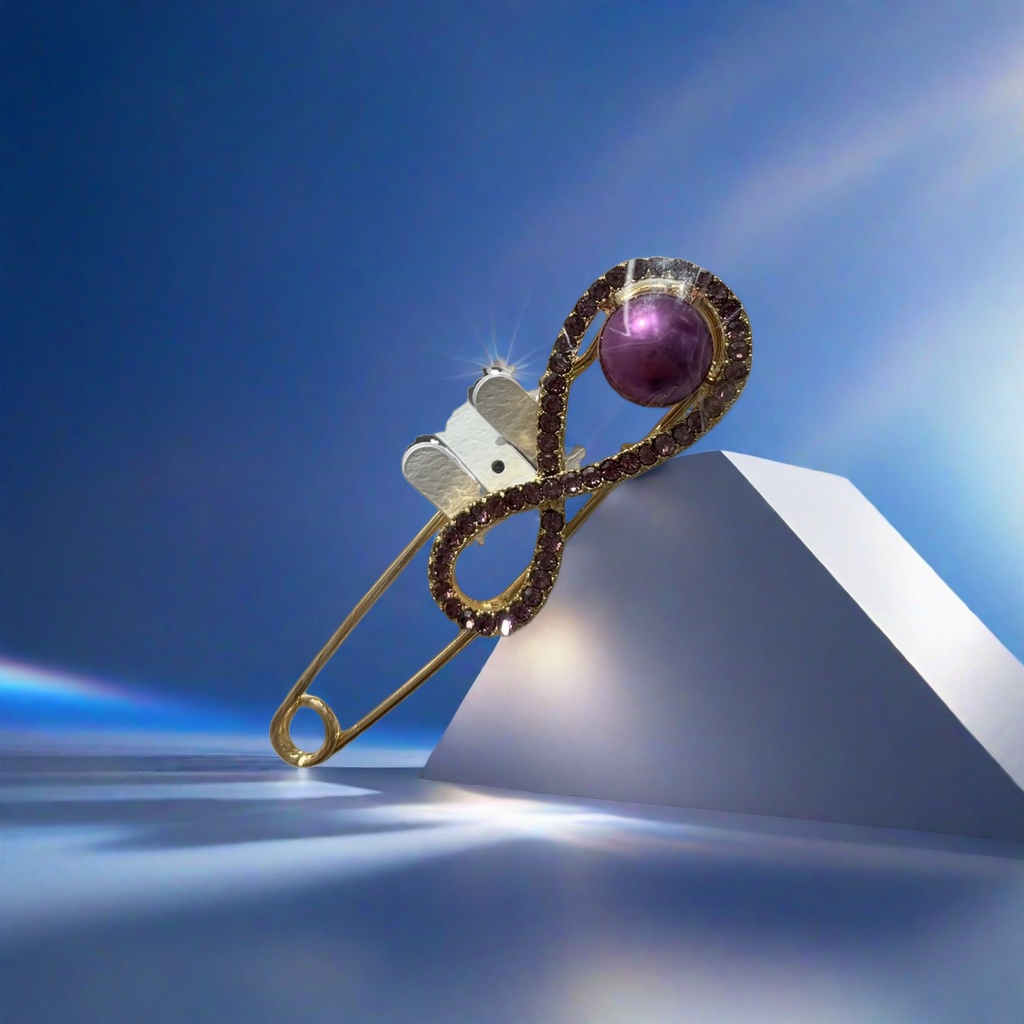 الدبوس الذهبي اللانهائي يحتوي على خرز أرجواني أرجواني مع علامة Fashion Jewelry Application Scenario
