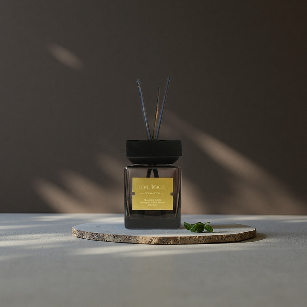 黑色香薰瓶配香薰棒天然植物精油扩香家居香氛 decor
