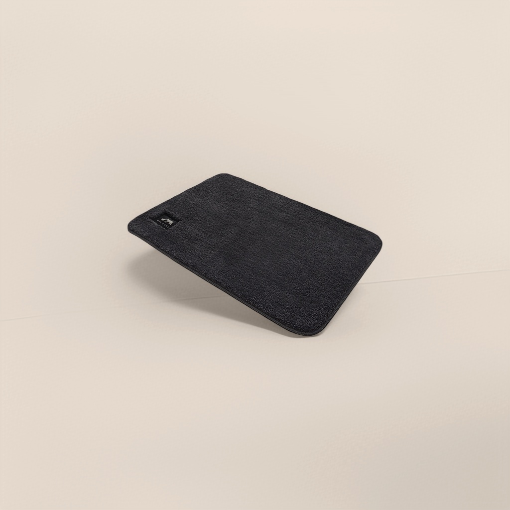 Dark grey plush floor mat, thickened anti-slip, bathroom, bedroom and home carpet details Picture