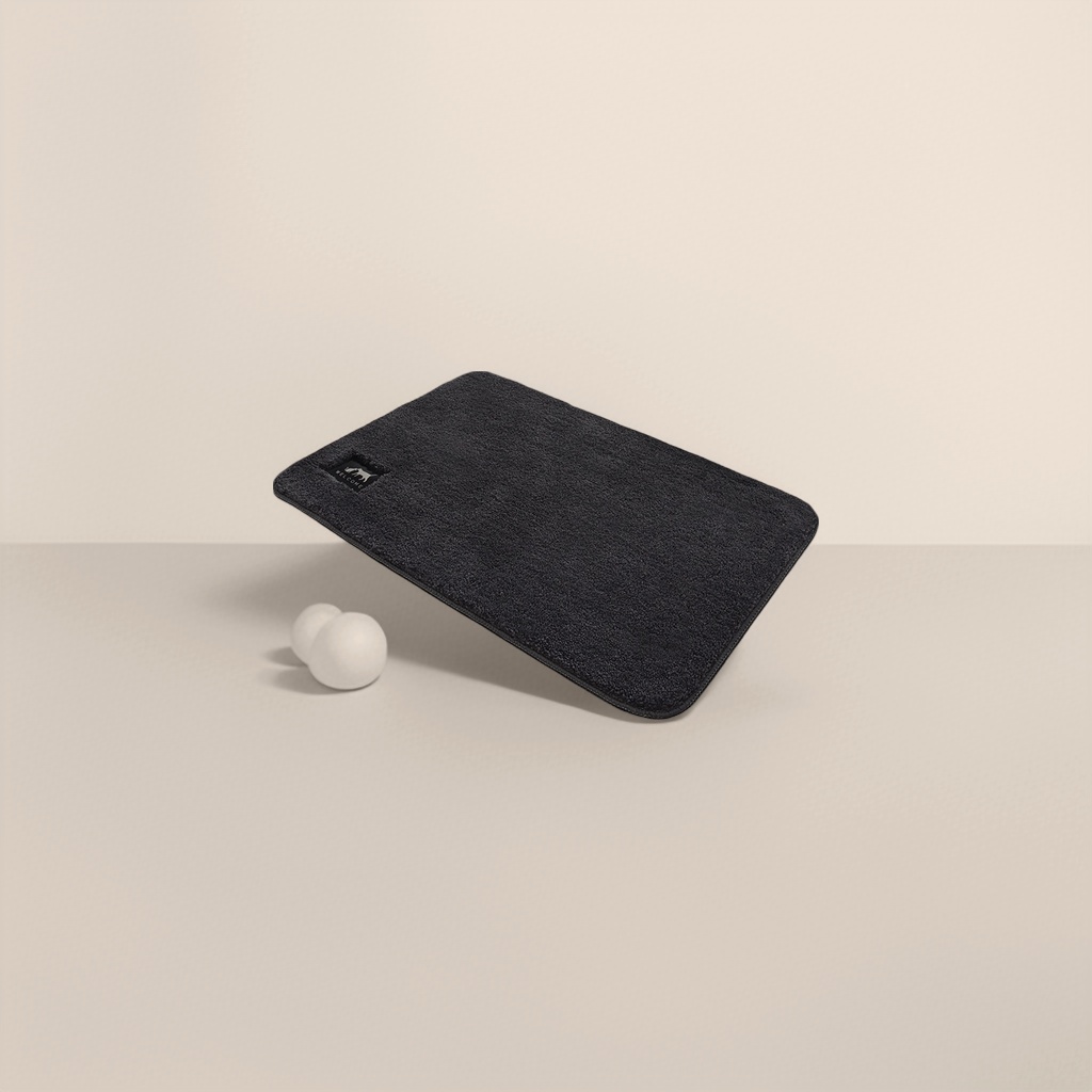 Dark grey plush floor mat, thickened anti-slip, bathroom, bedroom and home carpet