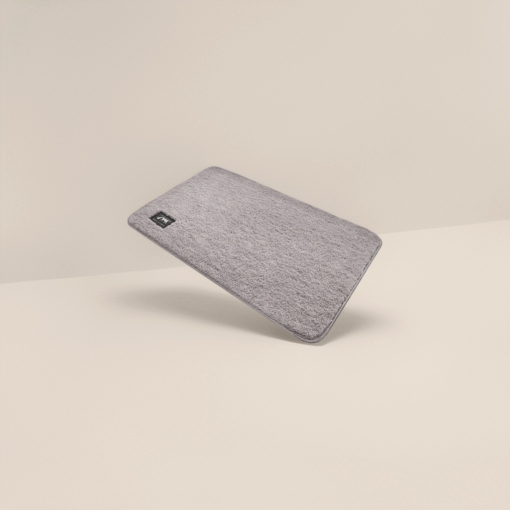 Light grey plush floor mat for bedroom and living room, anti-slip, water-absorbent and machine washable, home carpet Specification image
