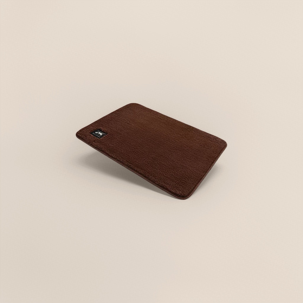 Brown plush floor mat for living room and bedroom, anti-slip and water-absorbing, simple Nordic style for home use Specification image
