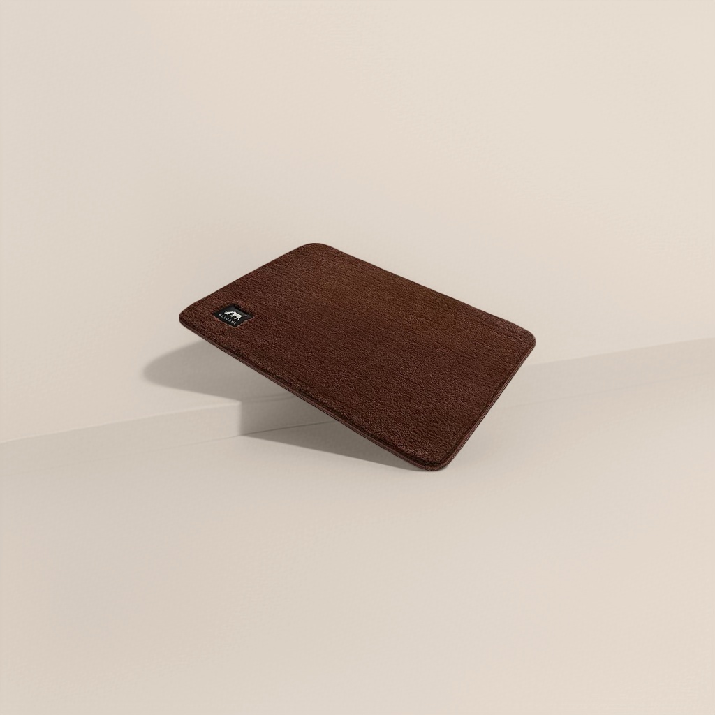 Brown plush floor mat for living room and bedroom, anti-slip and water-absorbing, simple Nordic style for home use Application Scenario