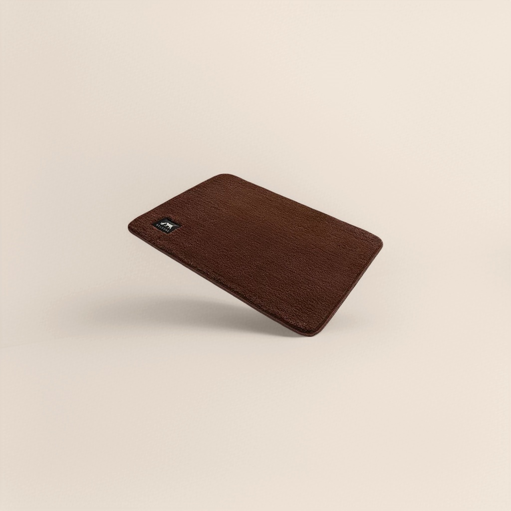 Brown plush floor mat for living room and bedroom, anti-slip and water-absorbing, simple Nordic style for home use details Picture