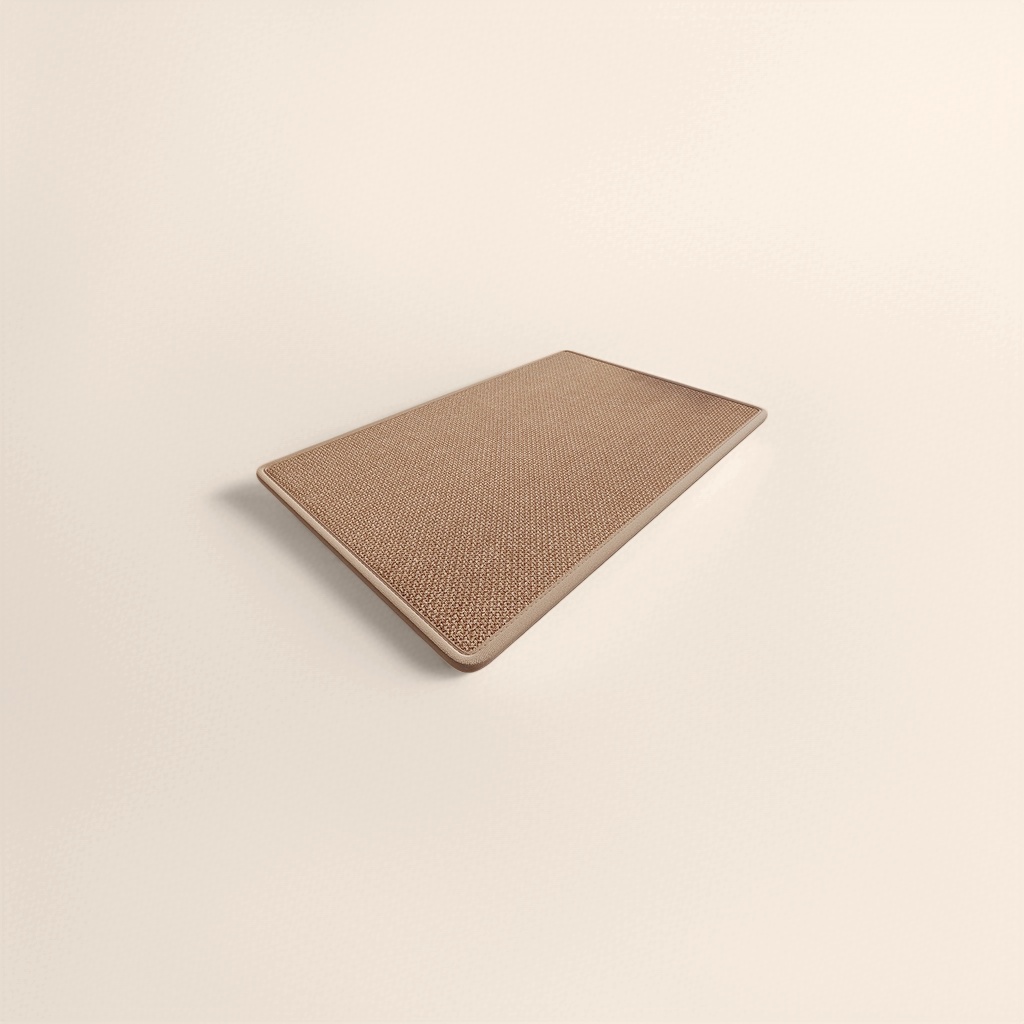 Beige woven floor mat for living room, bedroom and balcony, anti-slip and water-absorbing, simple home style Specification image