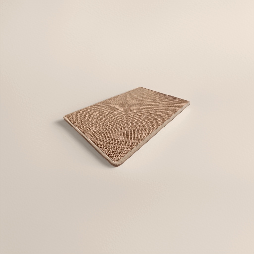 Beige woven floor mat for living room, bedroom and balcony, anti-slip and water-absorbing, simple home style details Picture