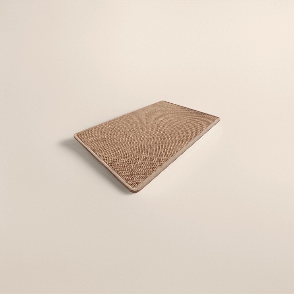 Beige woven floor mat for living room, bedroom and balcony, anti-slip and water-absorbing, simple home style