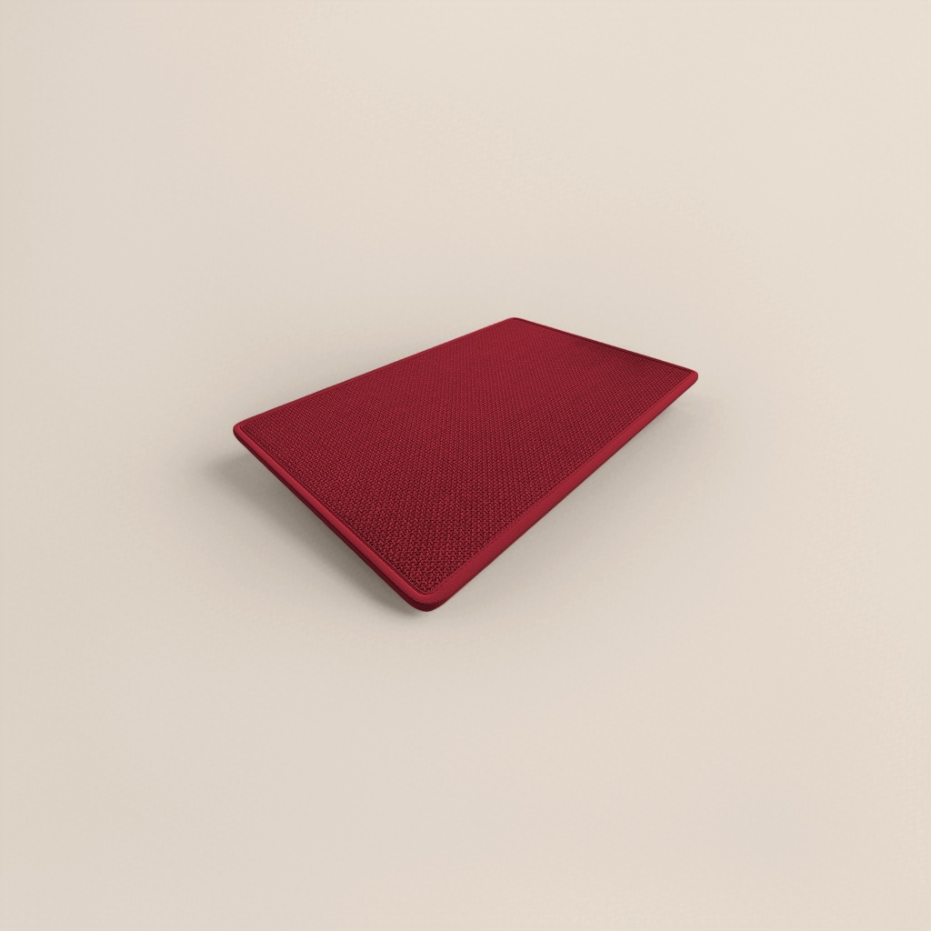 Red textured anti-slip floor mat for home bathroom and kitchen door, water-absorbing and wear-resistant Application Scenario
