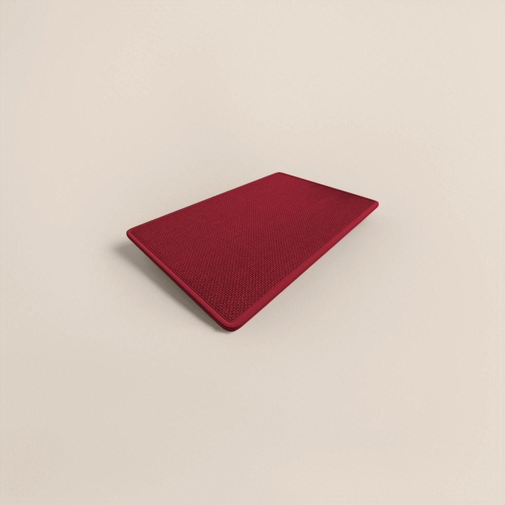 Red textured anti-slip floor mat for home bathroom and kitchen door, water-absorbing and wear-resistant details Picture