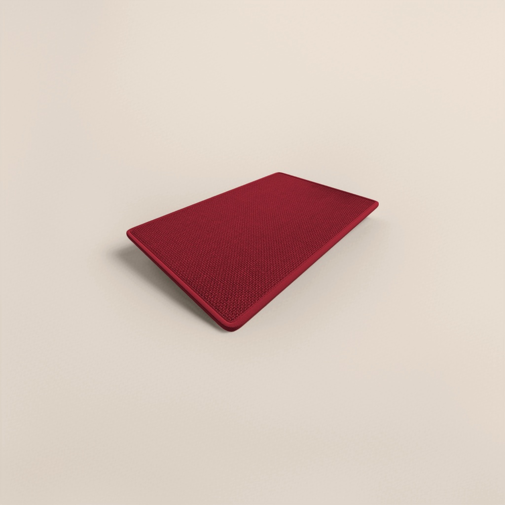 Red textured anti-slip floor mat for home bathroom and kitchen door, water-absorbing and wear-resistant