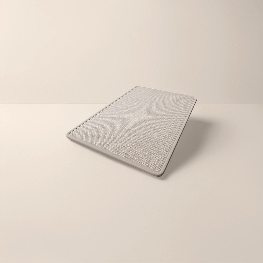 Beige woven anti-slip mat for bathroom, kitchen and household use, thickened, wear-resistant and absorbent