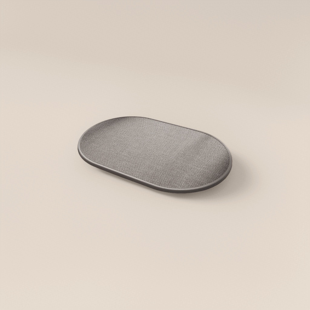 Grey oval-shaped floor mat, household anti-slip and water-absorbing bathroom and kitchen door mat details Picture