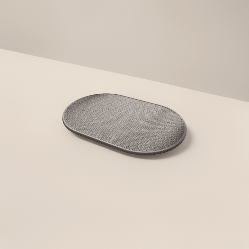 Grey oval-shaped floor mat, household anti-slip and water-absorbing bathroom and kitchen door mat