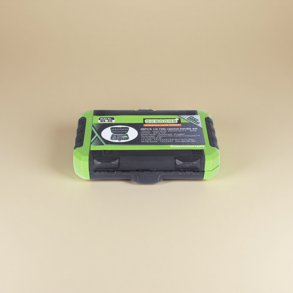 Green and black toolbox, tool storage box, home maintenance and organization box, multi-functional and portable