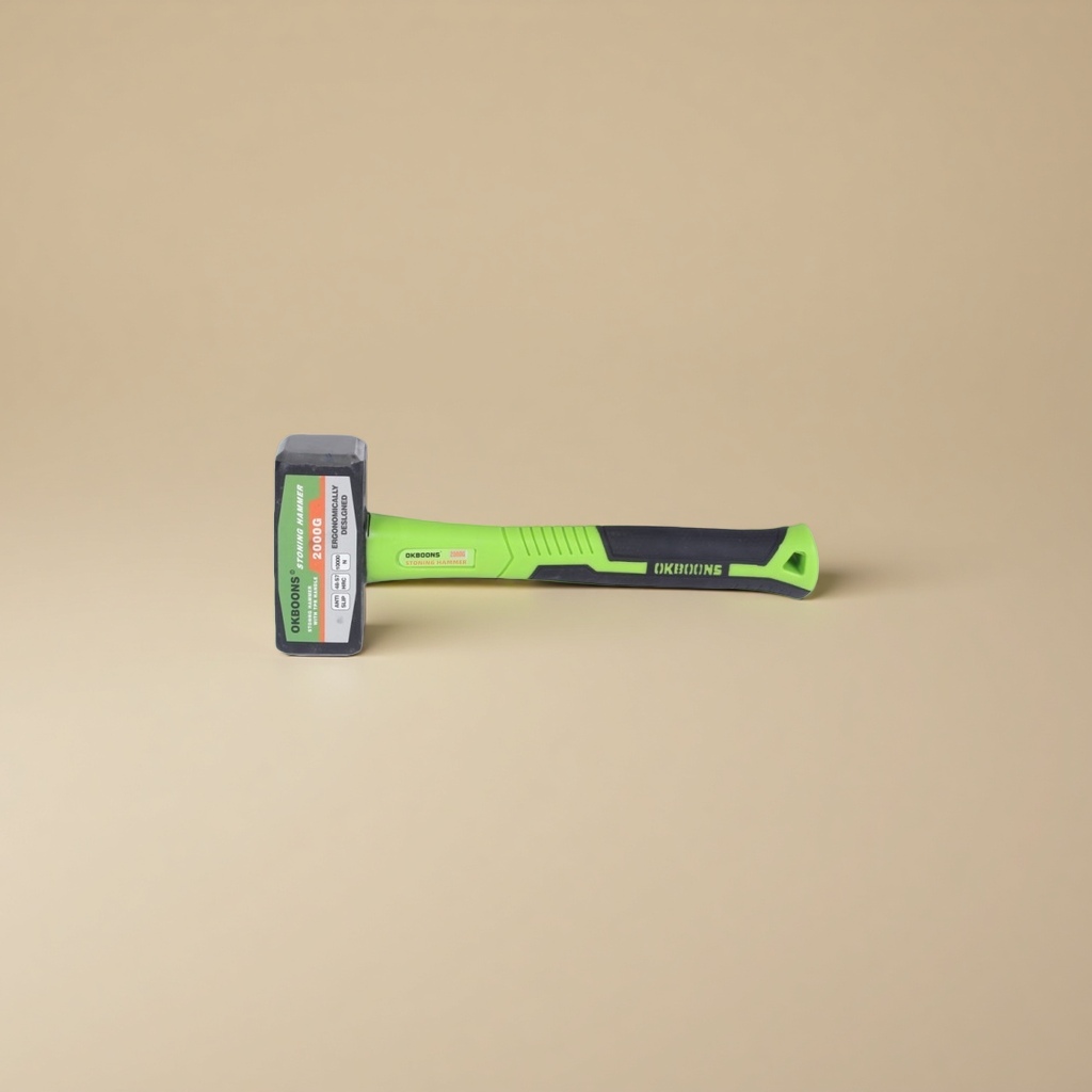 Green handle hammer, a household striking tool with a durable and anti-slip metal head Application Scenario