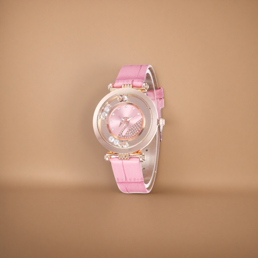 The pink strap and rose gold case ladies' quartz watch is simple, fashionable and light luxury Application Scenario