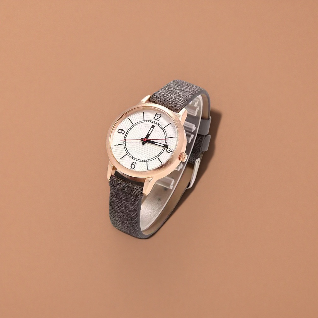 وقشور الذهب الوردي وقماش رمادي مع ساعات خفيفة ومريحة Specification image