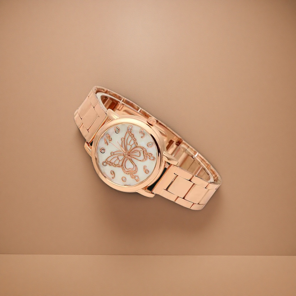 Rose gold butterfly ladies' watch, a simple and fashionable quartz watch Application Scenario