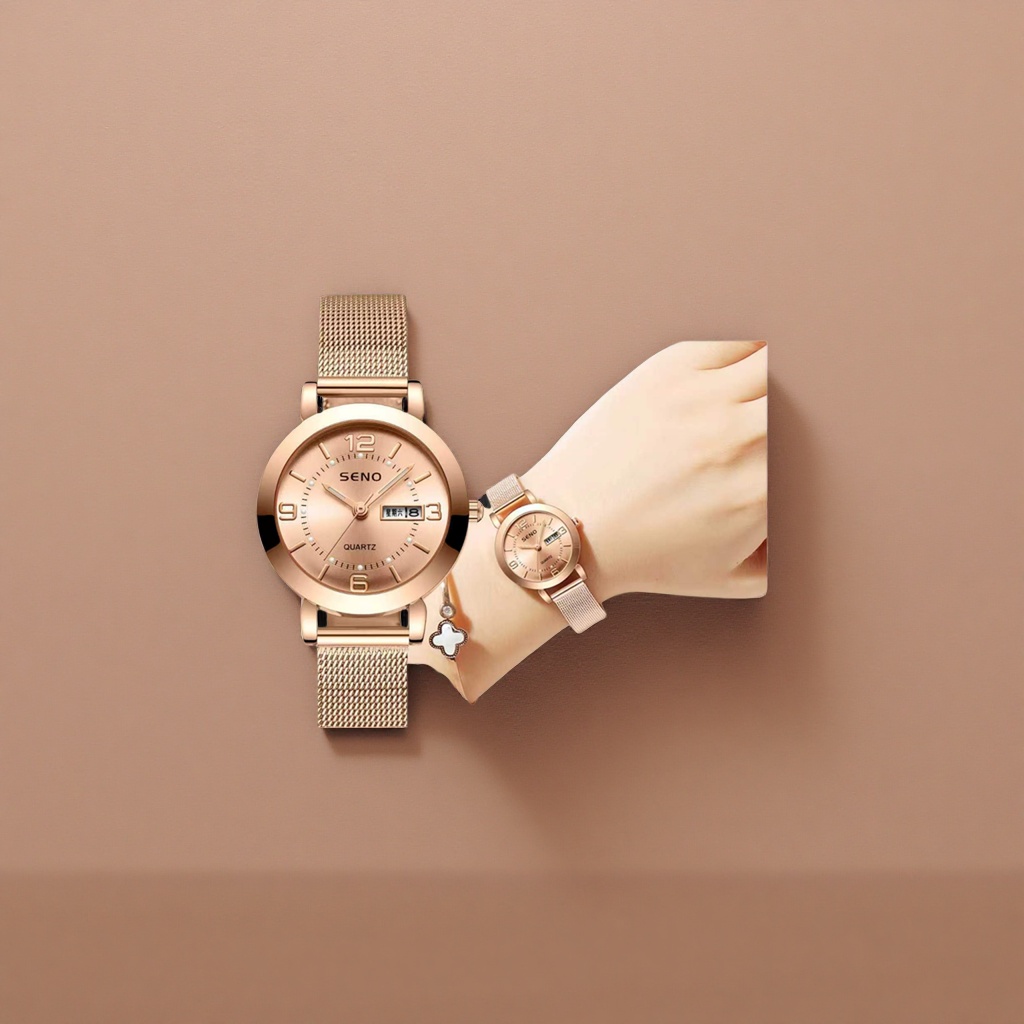 ساعة معدنية على شكل شبكة معدنية Specification image