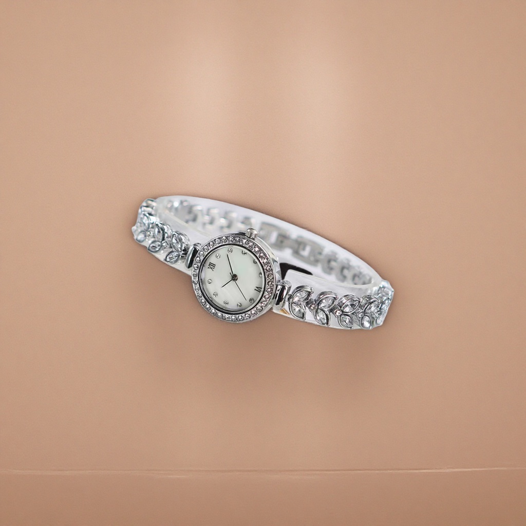 Серебряные часы с бриллиантовым браслетом, дорогие часы дамы Specification image