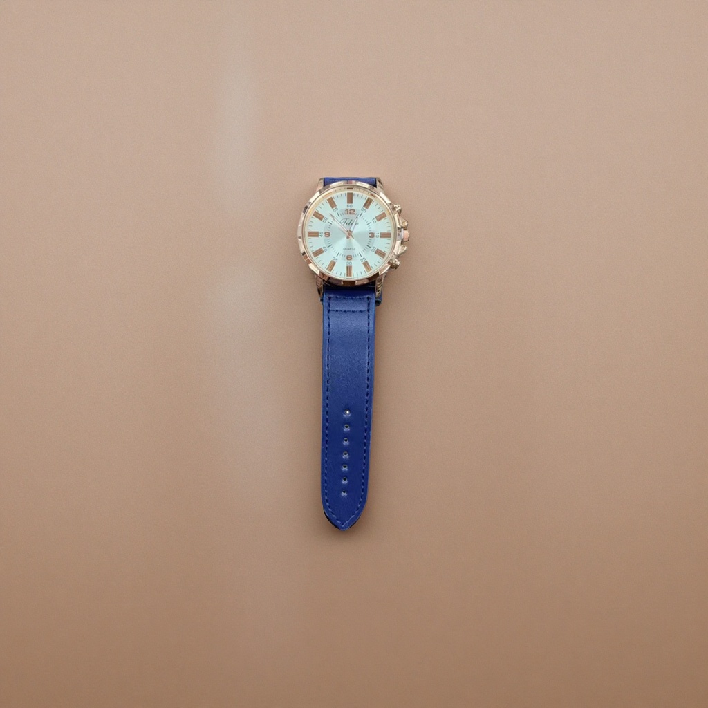Quartz ladies' watch with rose gold case and blue strap Specification image