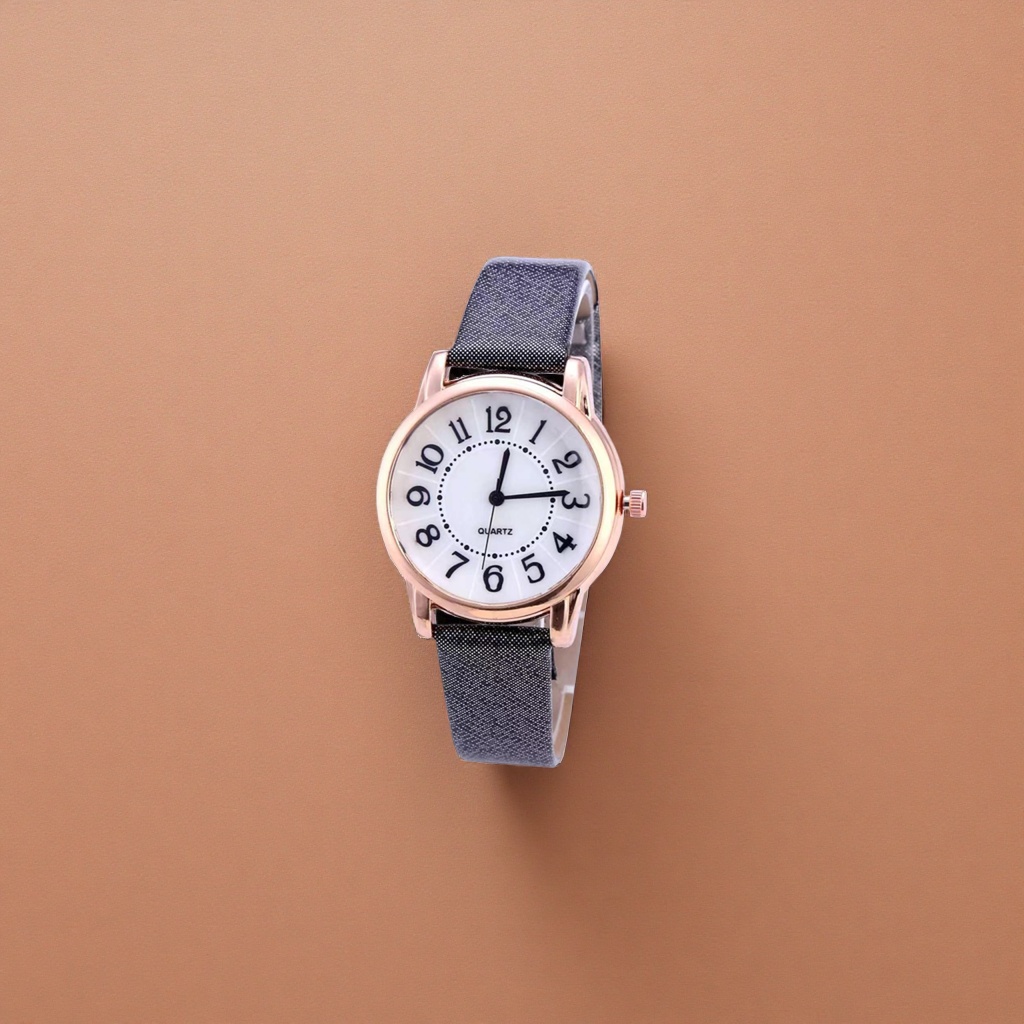 الورود الذهبية اللون الأسود مع ساعة سيدة Specification image