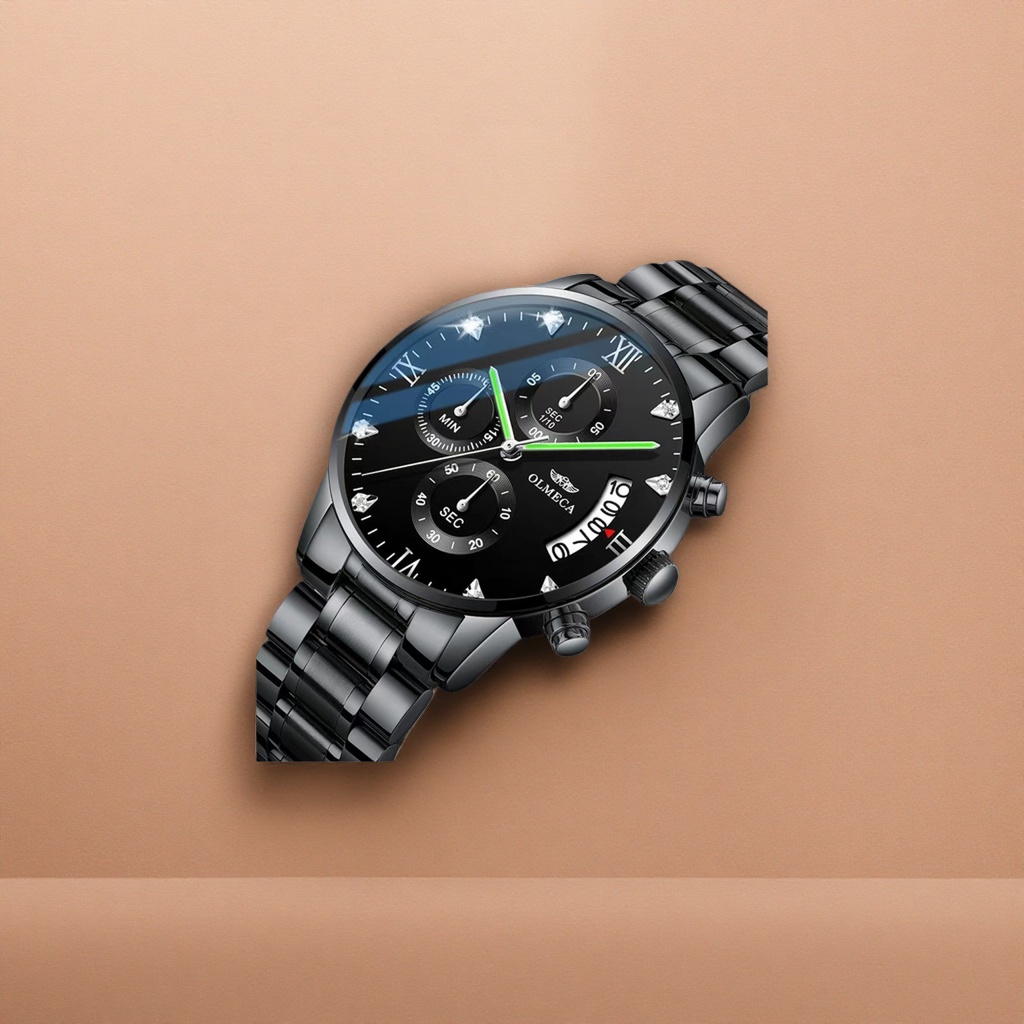The black metal strap watch is fashionable, simple and versatile, suitable for both men and women