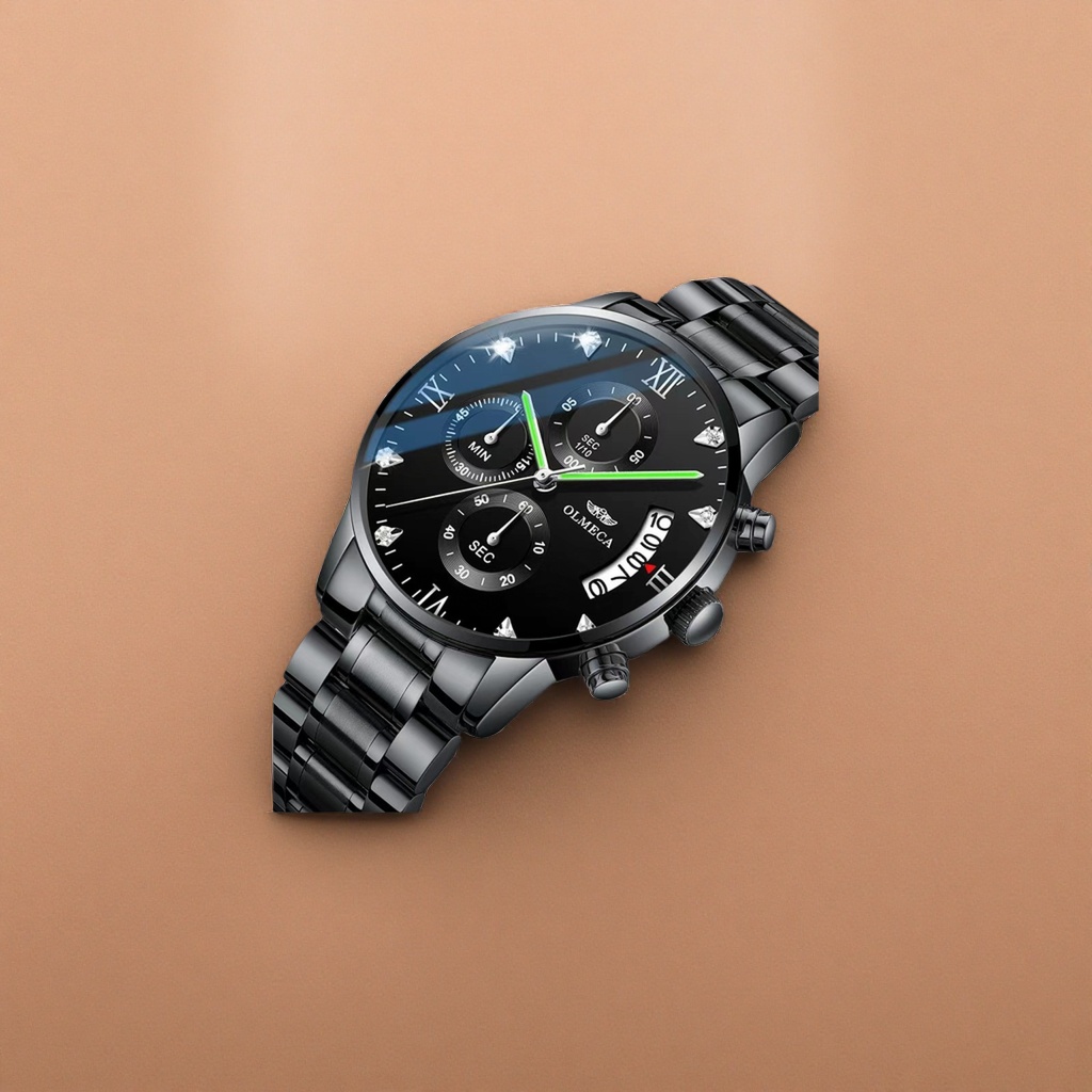 The black metal strap watch is fashionable, simple and versatile, suitable for both men and women details Picture