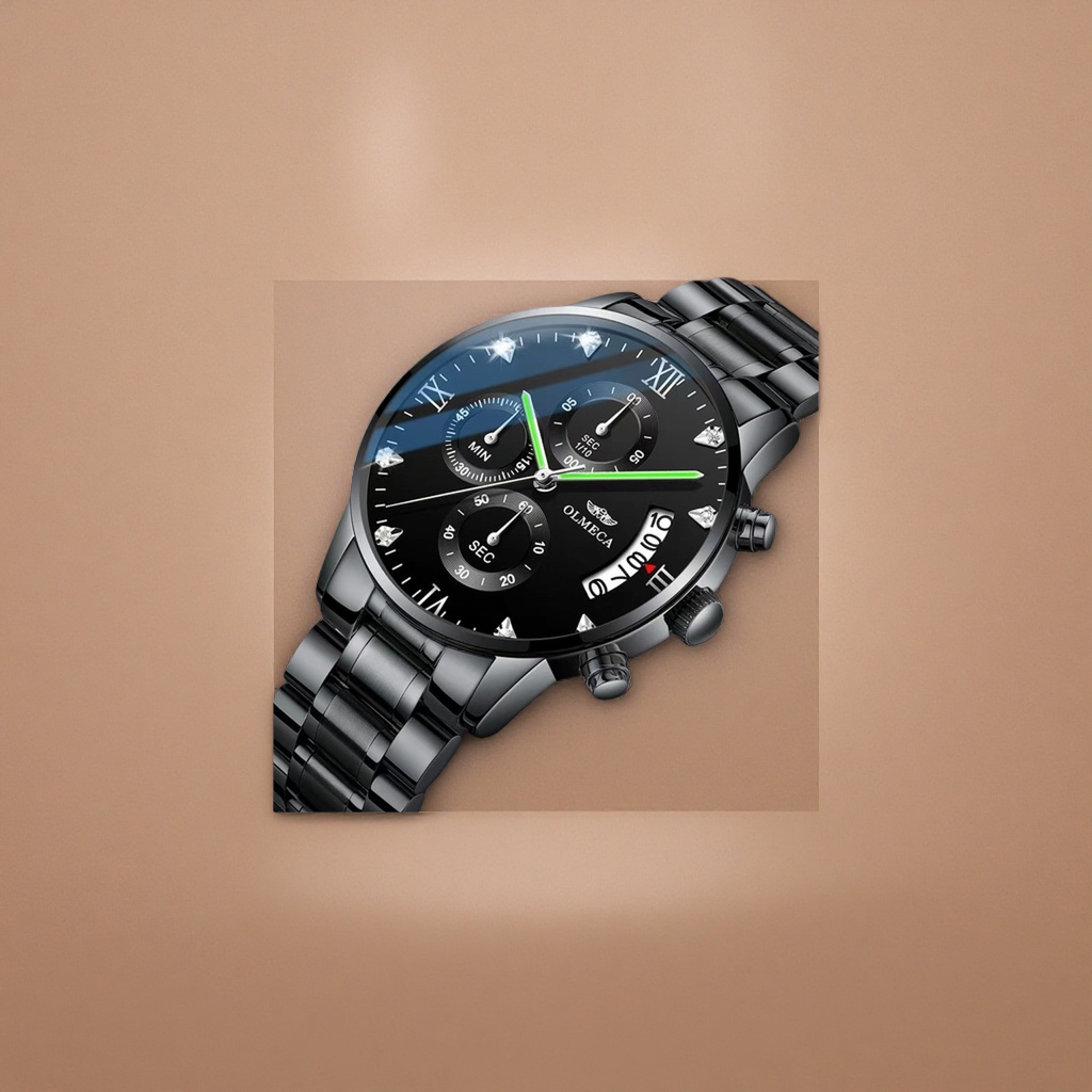 The black metal strap watch is fashionable, simple and versatile, suitable for both men and women Specification image