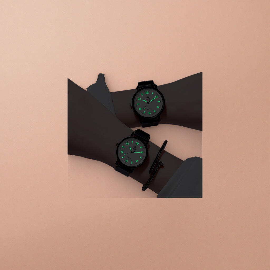 ساعة سوداء مع ساعة للرجال Specification image