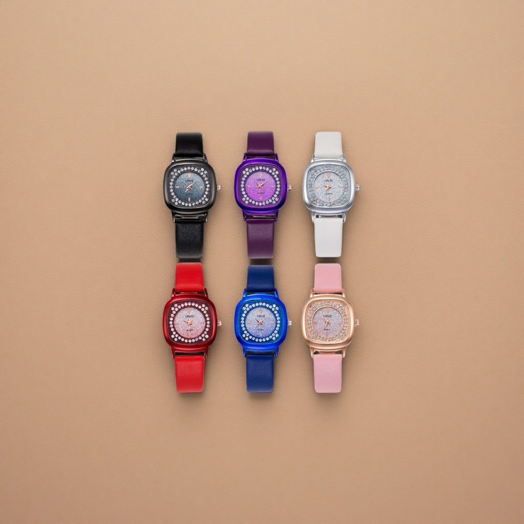Six colorful diamond-encrusted ladies' watches are fashionable, versatile and light luxury timepieces Application Scenario