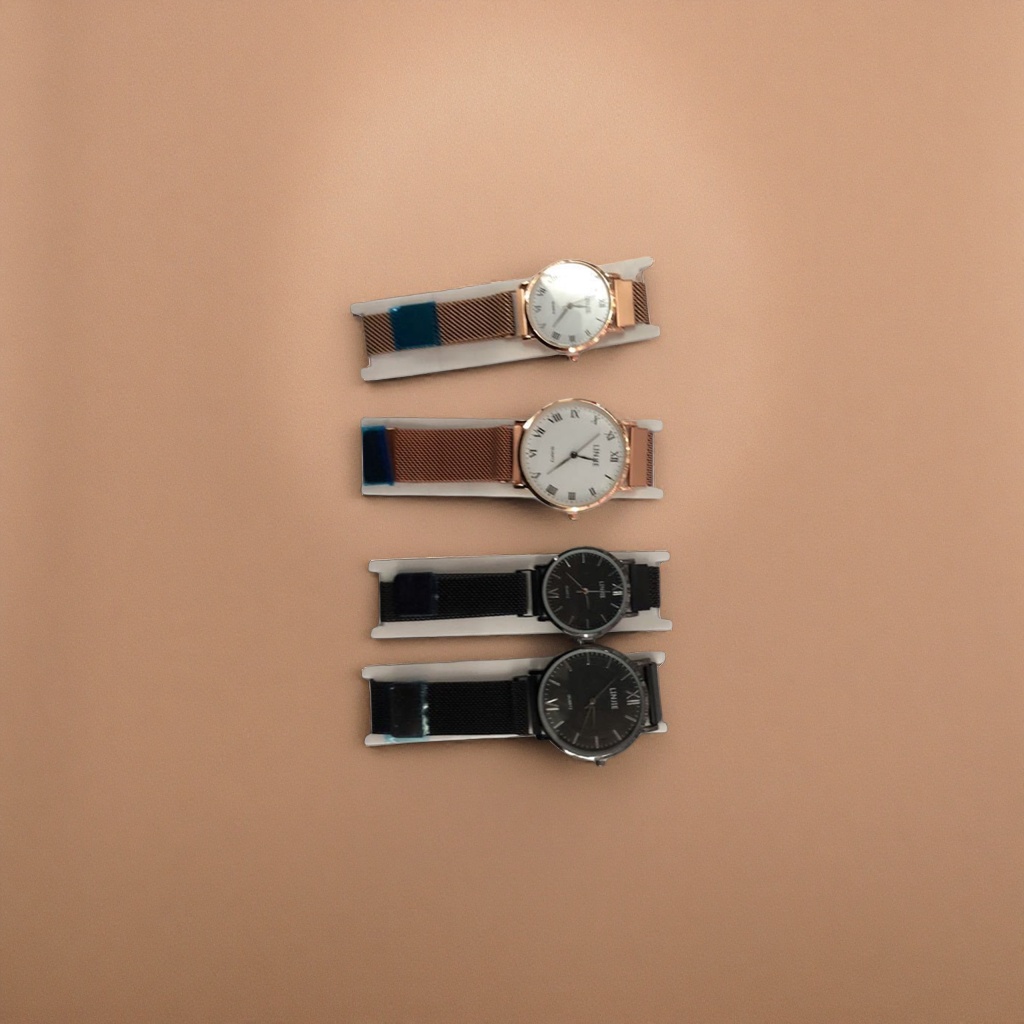 Four metal strap watches, unisex stainless steel wristwatches, fashionable, business and casual Specification image