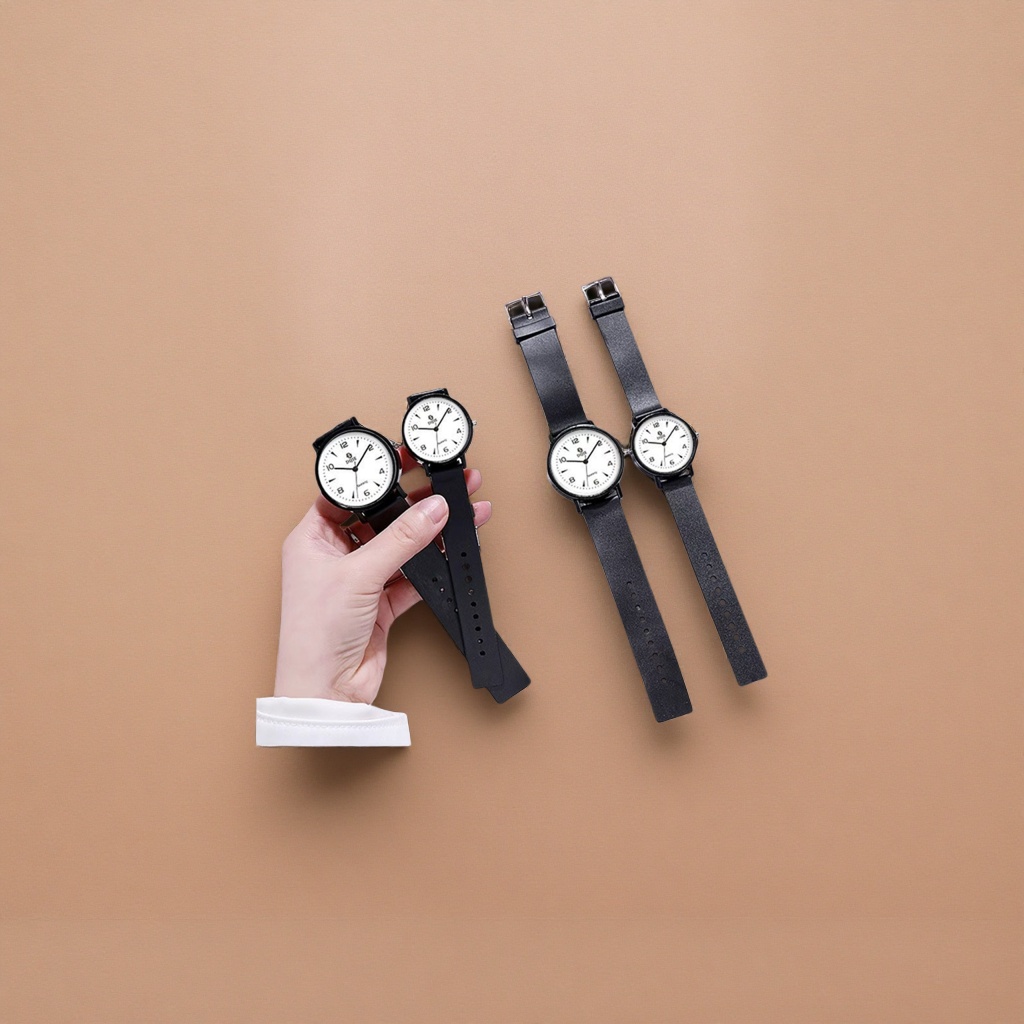 The black strap watch is a fashionable, simple, business and casual style suitable for both men and women Specification image