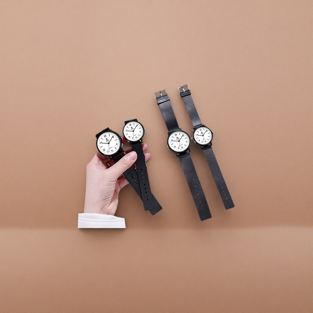 The black strap watch is a fashionable, simple, business and casual style suitable for both men and women details Picture