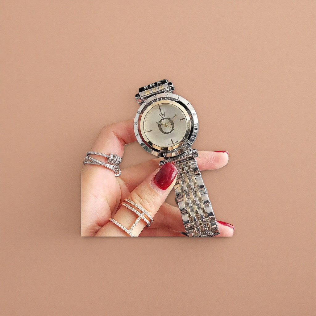 Silver watch for men, simple and fashionable quartz watch, leather strap, waterproof Specification image